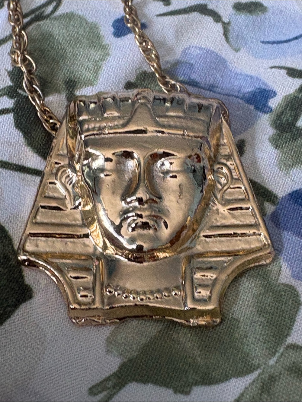Gold Pharoah Pendant Necklace - Men's Accessory